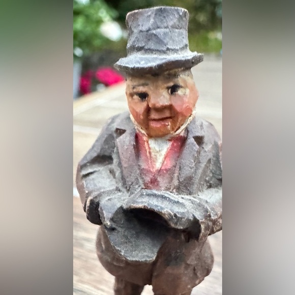 Charles Dickens ANRI Mr. Micawber Vintage Hand Carved Wood Figurine 1920s Italy - Picture 7 of 7